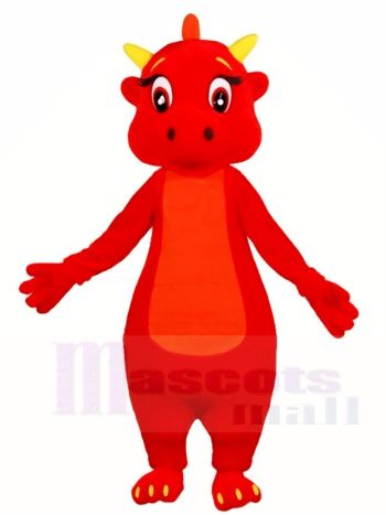Roter Drache mit gelben Flügel Maskottchen Kostümen