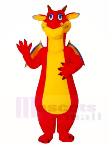 Roter Drache mit blauen Flügel Maskottchen Kostümen