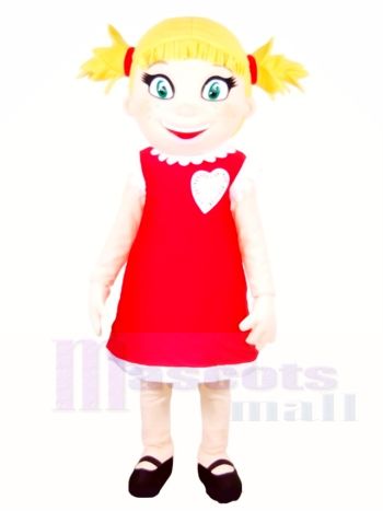 rot Kleid Mädchen Maskottchen Kostüme Menschen