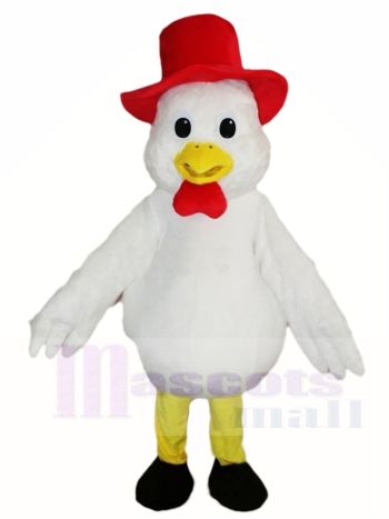 roter Hut Weiße Henne Maskottchen Kostüme Geflügel