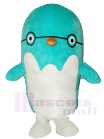 Blauer Vogel Pinguin mit Brille Maskottchen Kostüme Tier