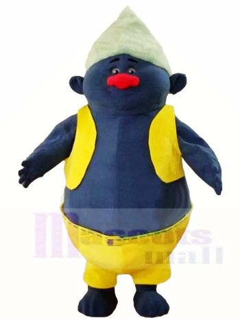 Gelbes Shirt Groß und fett Biggie Trolls Maskottchen Kostüme Cartoon