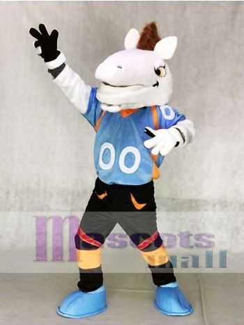 Blaues Hemd Mustang Horse Broncos Maskottchen Kostüme Tier