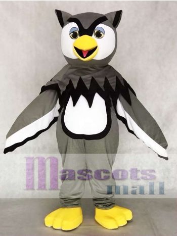 Nettes graues cooles Eulen Maskottchen kostüm Vogel Tier