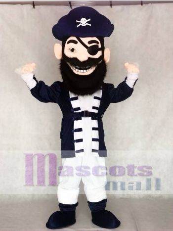 Redbeard Pirat in Marineblau Maskottchen Kostüme
