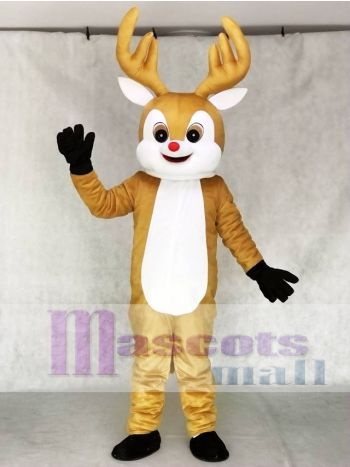 Rote Nase Gelbes Rentier Maskottchen Kostüm Tier