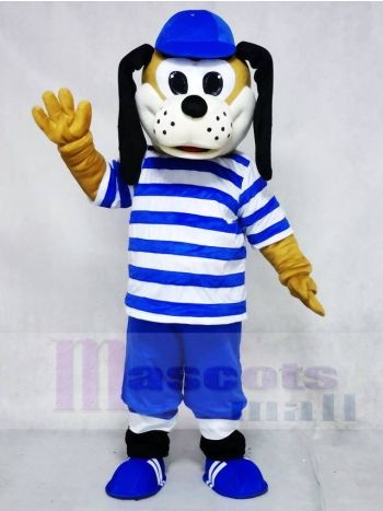Hund im blauen gestreiften Hemd Maskottchen Kostüme Tier