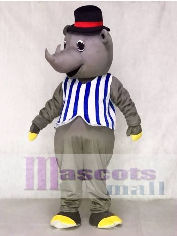 R.I. Nocerous Rhino with Vest & Hat Mascot Costumes Animal