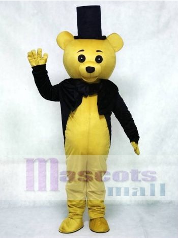 Ritual Bär Maskottchen Kostüm Braun Teddybär Gentleman Anzug