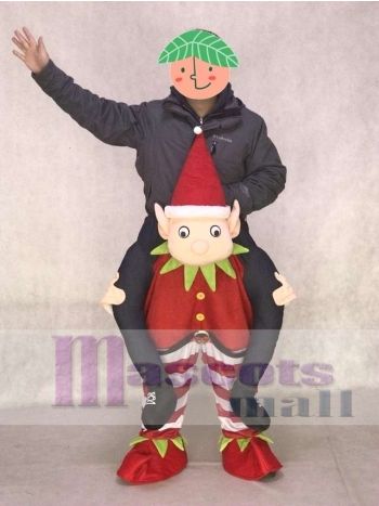 Huckepack Elf Carry Me Fahrt auf Red Elf Maskottchen Kostüme huckepack kostüm selber machen