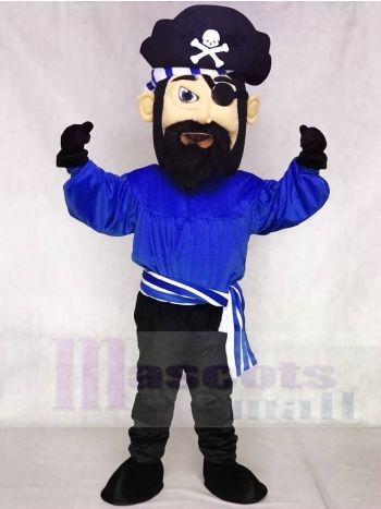 Dunkel Blau Piraten Maskottchen Kostüme Menschen