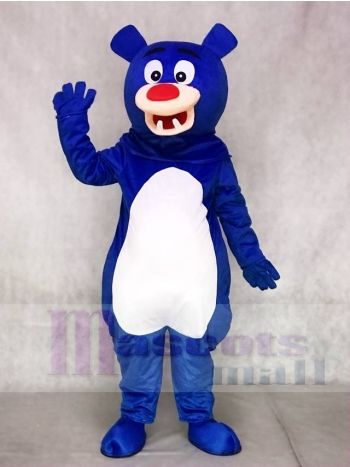 Blauer Bär mit weißem Bauch Maskottchen Kostüme Tier