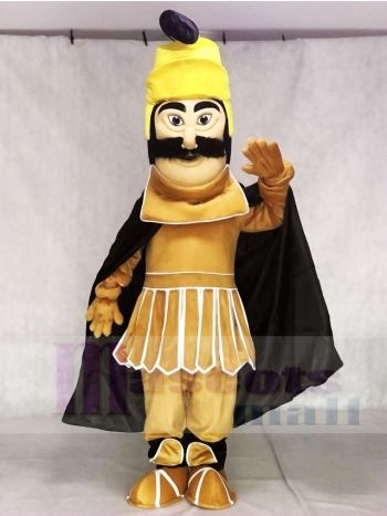 Trojan Warrior Maskottchen Kostüme mit schwarzem Umhang