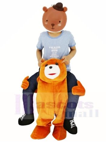 Für Kinder fahren Sie weiter Braun Teddybär tragen mich Fahrt Maskottchen Kostüm gefüllte Hirsch