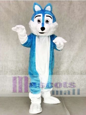 Blau und weiß Wolf Fursuit Maskottchen Kostüme Tier