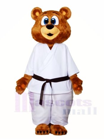 White Karate Suit Bär Maskottchen Kostüme Tier