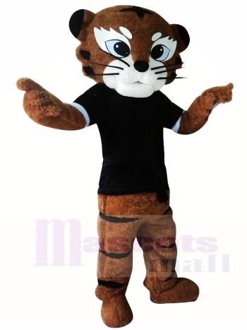 Schwarzes Shirt Kung Fu Judo Tiger Maskottchen Kostüme Tier
