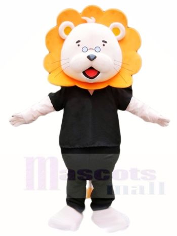 Orange Mähne Schwarzes Shirt Löwe Maskottchen Kostüme Tier