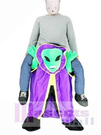Carry Me Alien mit Umhang Pick Me Up Maskottchen Kostüm