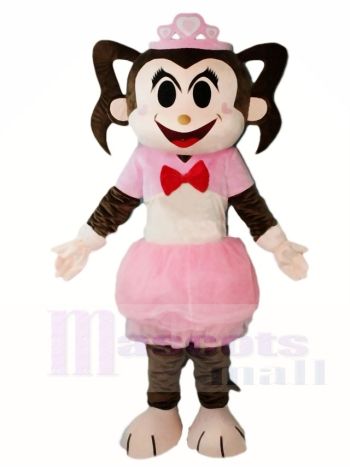 Pinkes Kleid Affe Mädchen Maskottchen Kostüme Tier