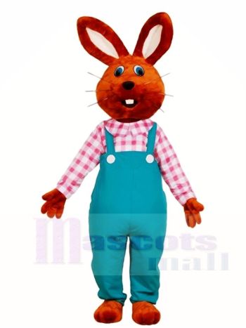 Schokoladen Kaninchen im Overall Maskottchen kostüm Osterhasen Tier