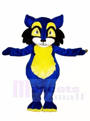 Blauer Waschbär mit gelben Bauch Maskottchen Kostüme Tier