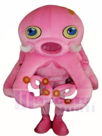 Rosa Kraken Maskottchen Kostüm Aquarium Meeresfrüchte