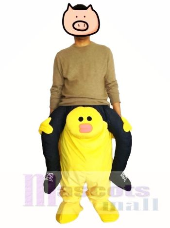 Piggyback Carry Me Ride auf Gelb Sally Chick Maskottchen Kostüm Linie Freunde Stadt