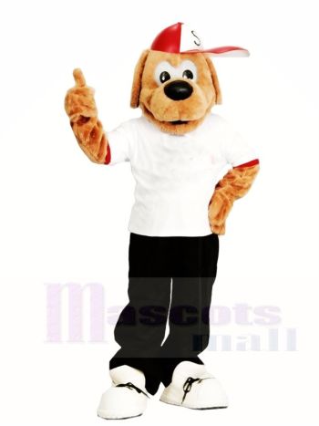 Braun Hund mit Ein Hut Maskottchen Kostüme Tier