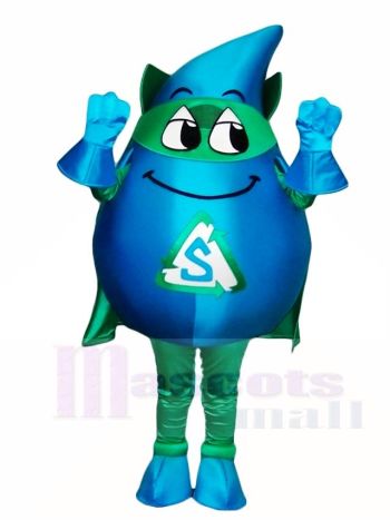 Blauer Sturm mit grünen Umhang Maskottchen Kostümen