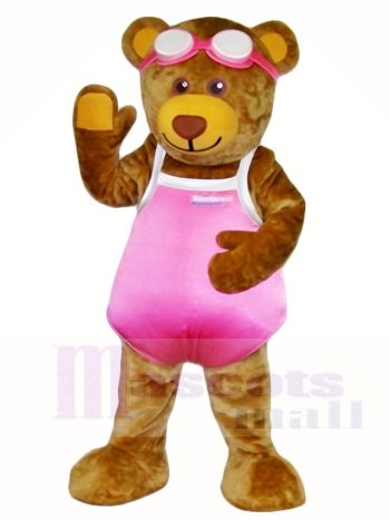 Bär in rosa Bademode Maskottchen Kostüme Tier
