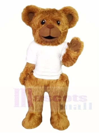 Haariger Bär in weißem Hemd Maskottchen Kostüme Tier