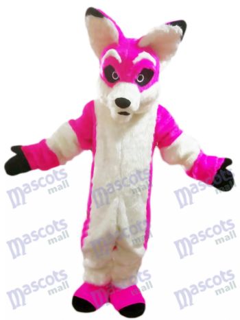 Rosa Husky Hundefox Maskottchen Kostüm Karikatur