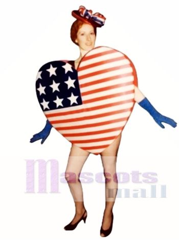 Niedliches Herz von Amerika Maskottchen Kostüm