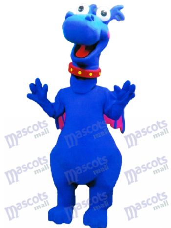 Netter blauer Drache stickiger Maskottchen Kostüm Tier
