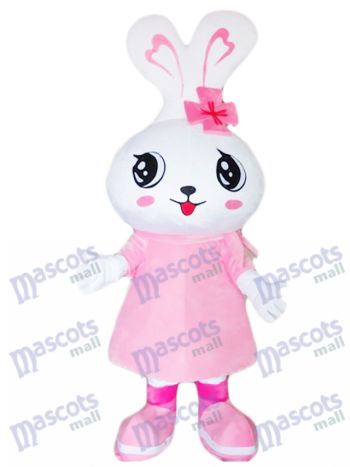 Großer Kopf rosa Kaninchen Osterhase Maskottchen Kostüm Tier