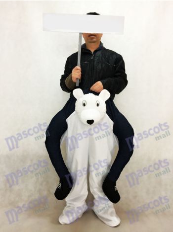 Piggyback Eisbär tragen mich Maskottchen Kostüm White Bear Maskottchen