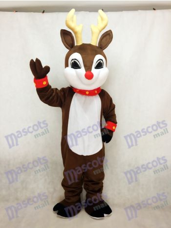 Blinker Hirsch mit roter Nase Weihnachten Maskottchen Kostüm Tier