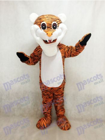 Rötlich brauner Streifen Tiger erwachsenes Maskottchen Kostüm Tier