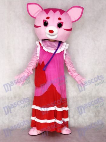 Fee rosa Katze erwachsenes Maskottchen Kostüm