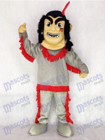 Native American Indian Maskottchen Kostüm mit roter Feder