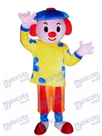 Blauer Hut Jungen Maskottchen Kostüm Karikatur