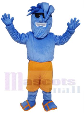 Willy die Welle Blue Waves mit Sonnenbrille Maskottchen Kostüm