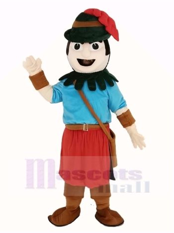 Robin Hood im rot Hut Maskottchen Kostüm Erwachsene