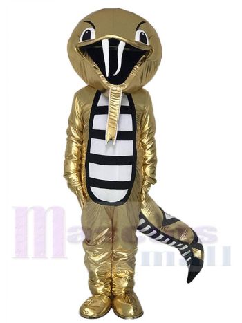 Golden Rassel Cobra Schlange Maskottchen Kostüm Reptilien