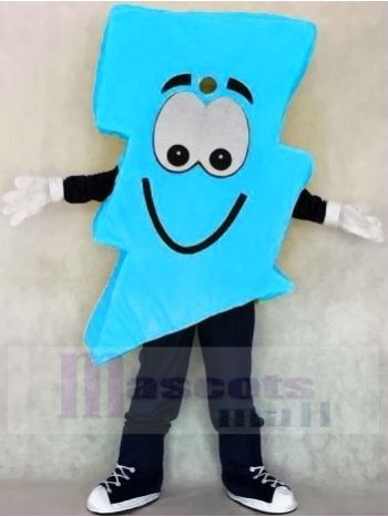 Neon Blau Blitz Bolzen Herr. Elektrisch Blitz Bolzen Maskottchen Kostüme