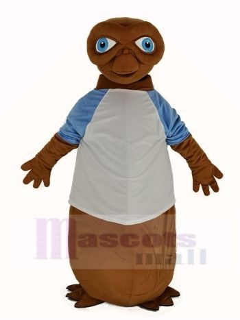 E.T. Außerirdischer mit Weiß T-Shirt Maskottchen Kostüm