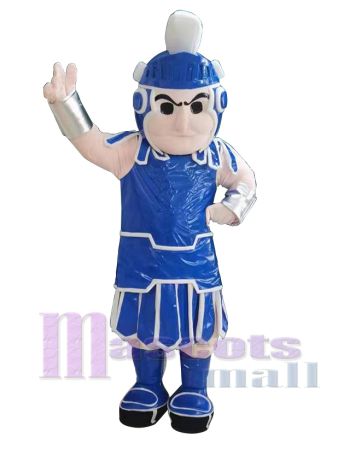 Blau gepanzerter spartanischer Trojaner Maskottchen-Kostüm Menschen