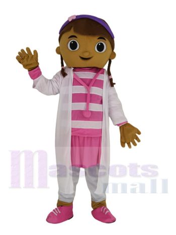 Doc McStuffins Arzt Dottie im Weiß Uniform Maskottchen Kostüm