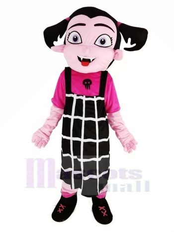 Vampir Mädchen mit Kleid Maskottchen Kostüme Karikatur
